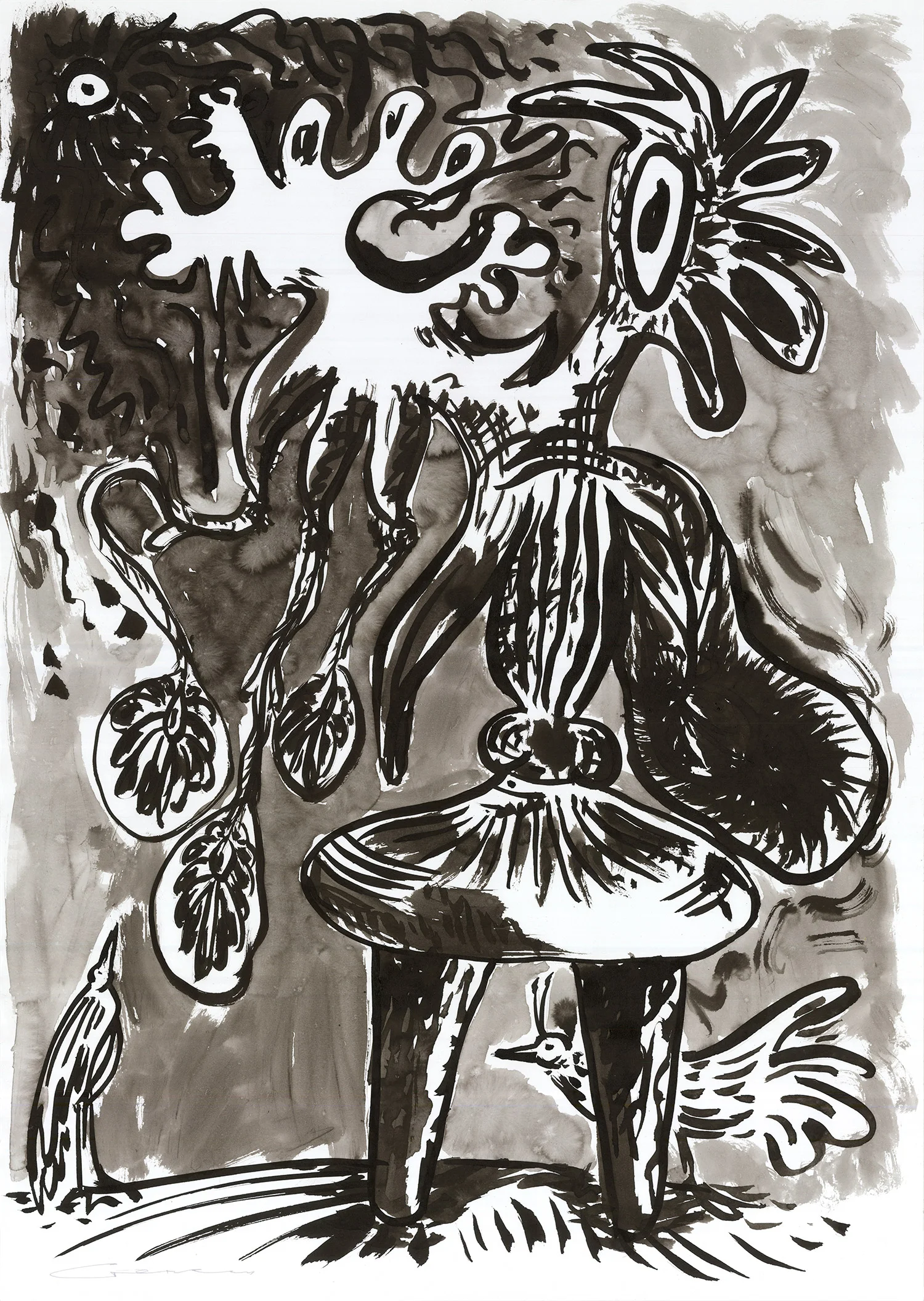 Secret Meeting of the Feathered Prince with the Birdlike Two-Headed Stem-Walker