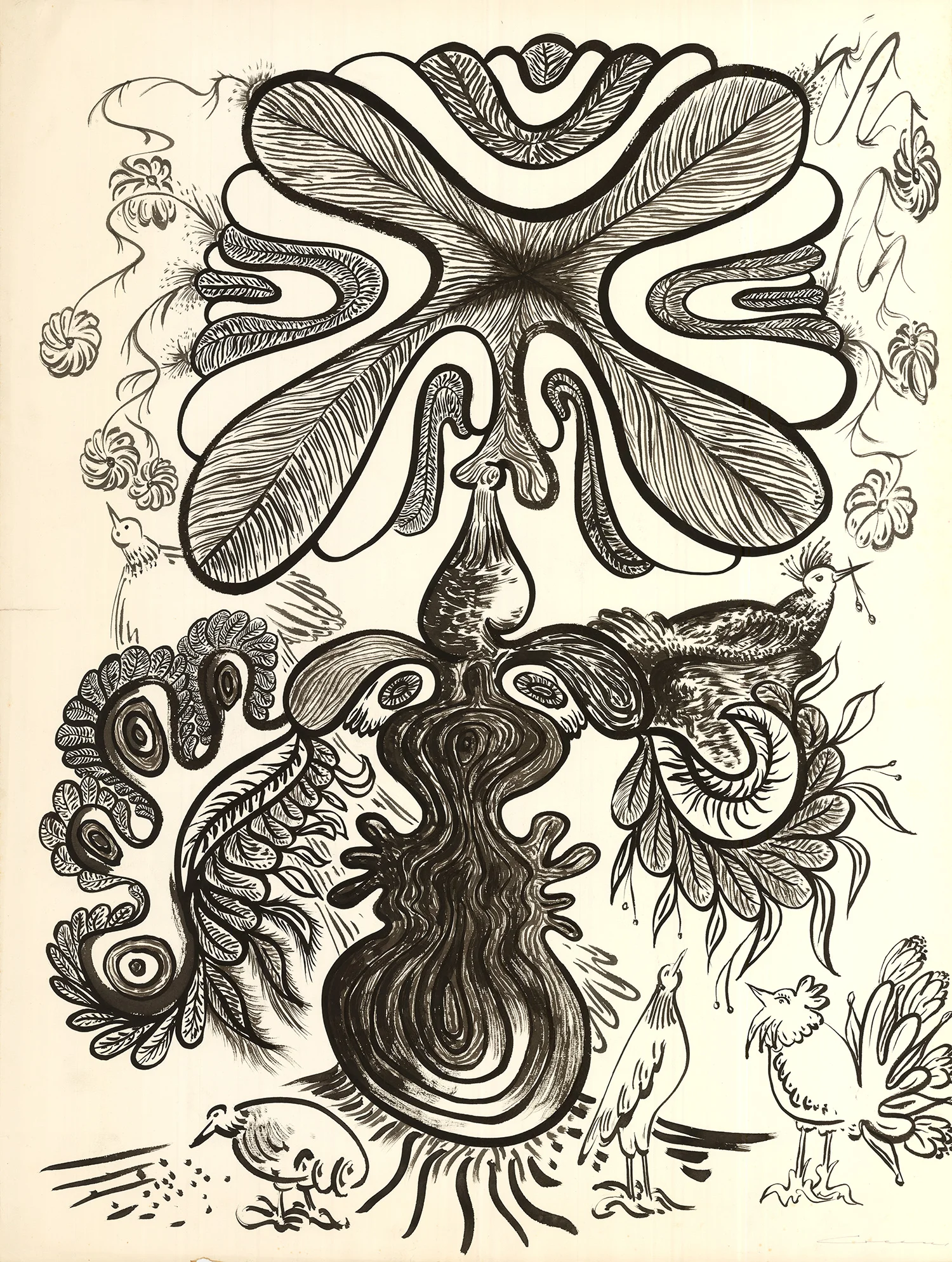 Bloom of the Crossflower at the Moment of the Nesting of Paradise Birds